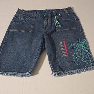 Arizona Jean Company Kids Denim Shorts with Embroidered Design